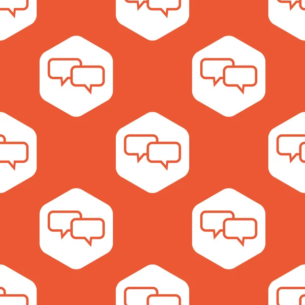 Orange hexagon chat pattern — Stock Vector