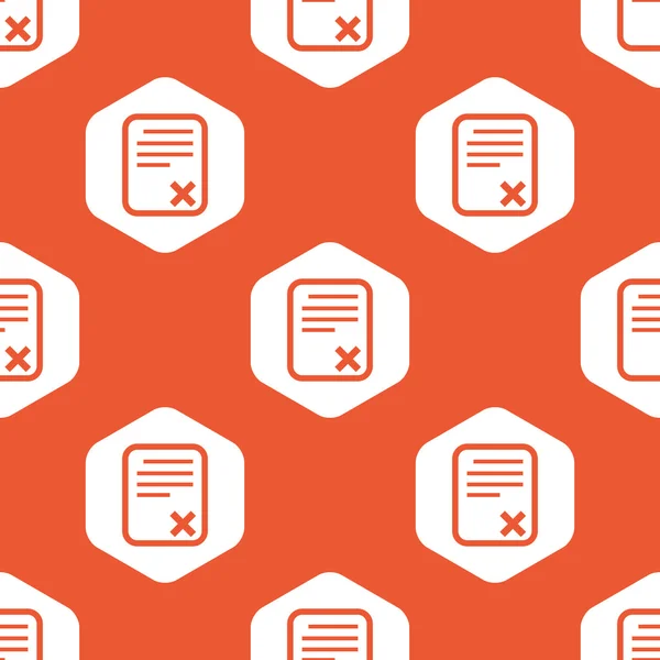 Orange hexagon declined document pattern — Stockový vektor