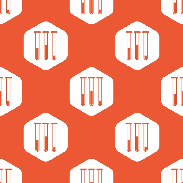 Orange hexagon test-tubes pattern — Stock vektor