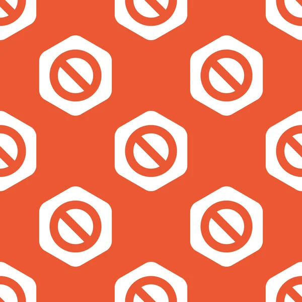 Orange hexagon NO sign pattern — 스톡 벡터