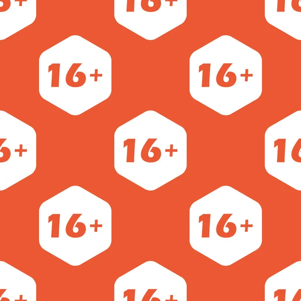 Orange hexagon 16 plus pattern — Stockvector