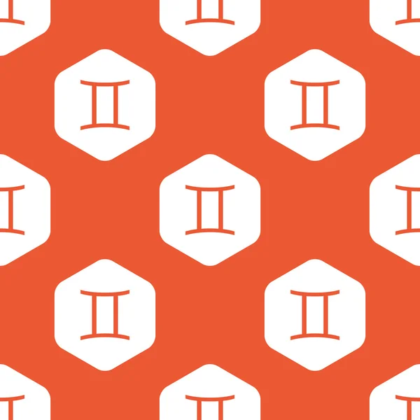 Orange hexagon Gemini pattern — Stock vektor