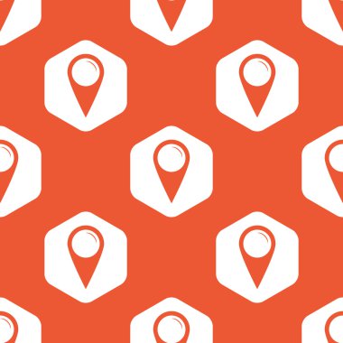 Orange hexagon map marker pattern