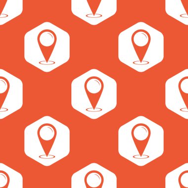 Orange hexagon area pointer pattern