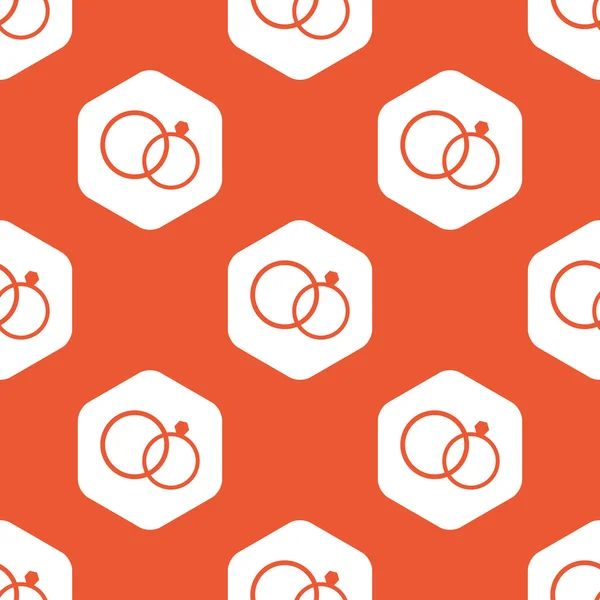 Orange hexagon wedding rings pattern — 图库矢量图片