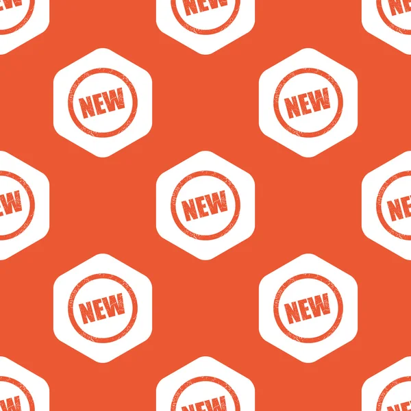 Orange hexagon NEW sign pattern — Stockvector