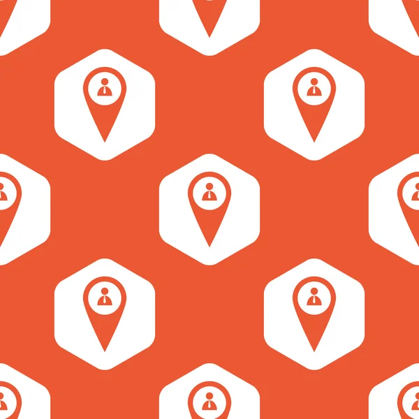 Orange hexagon person pointer pattern — Stock vektor