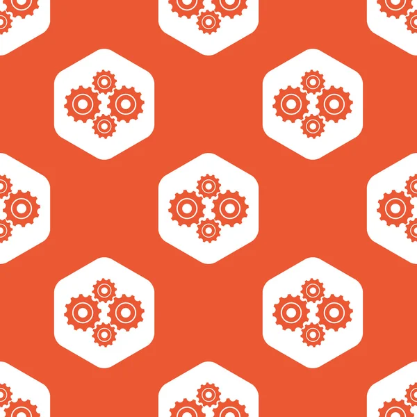 Orange hexagon cogs pattern — 图库矢量图片