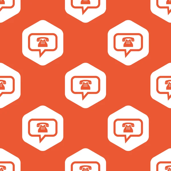 Orange hexagon phone message pattern — Stock Vector