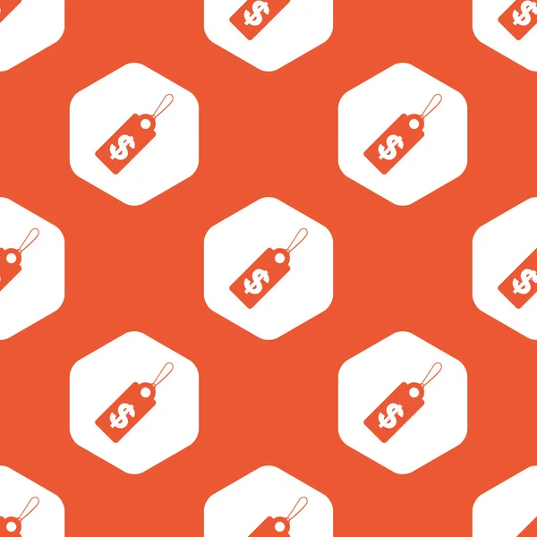 Orange hexagone cours du dollar — Image vectorielle