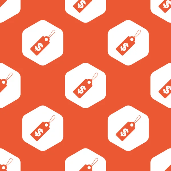 Orange hexagon dollar price pattern — ストックベクタ