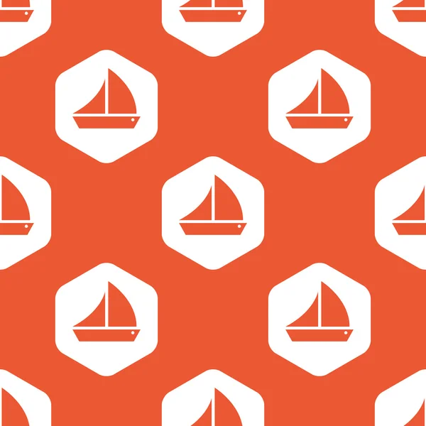 Orange hexagon sailing ship pattern — Wektor stockowy