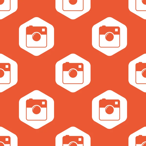 Orange hexagon square camera pattern — Stockový vektor