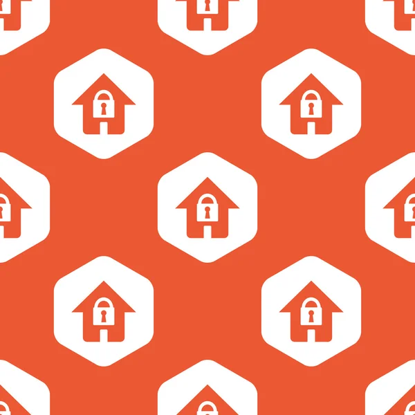 Orange hexagon locked house pattern — Διανυσματικό Αρχείο