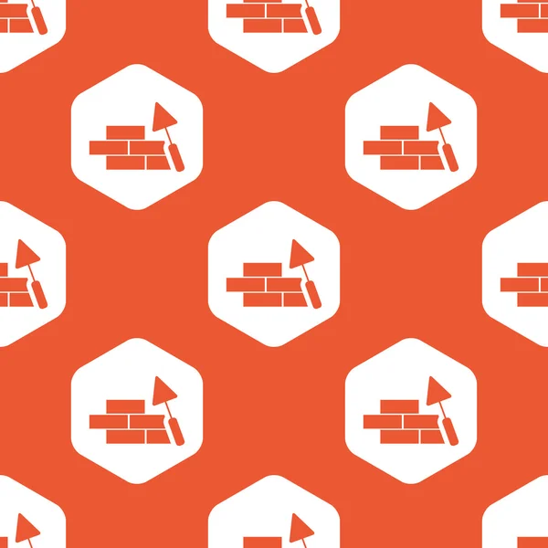 Orange hexagon building wall pattern — Stock Vector