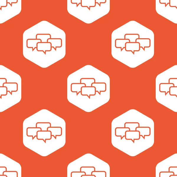 Orange hexagon chat conference pattern — Stock Vector