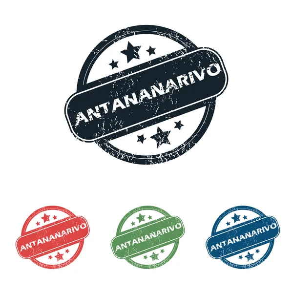 Coffret de timbres Antananarivo rond — Image vectorielle