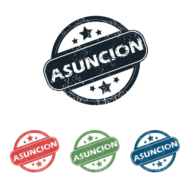 Round Asuncion city stamp set — Stockový vektor