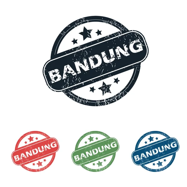 Set di francobolli rotondi Bandung città — Vettoriale Stock