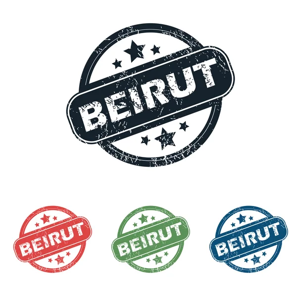 Set di francobolli rotondi di Beirut — Vettoriale Stock