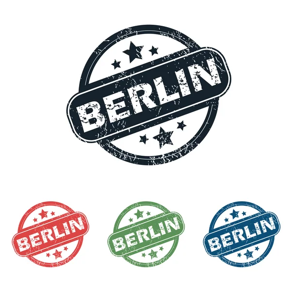 Round Berlin city stamp set — Stock Vector