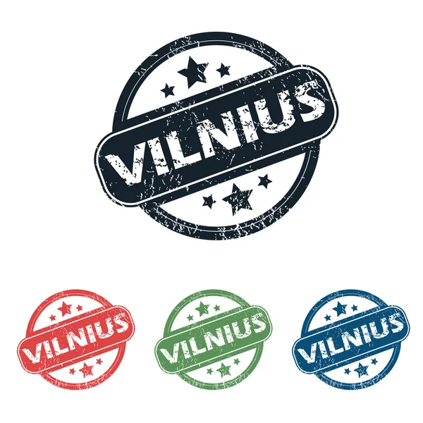 Série de timbres Vilnius ville ronde — Image vectorielle