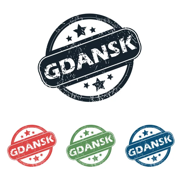 Set stempel kota Gdansk bundar - Stok Vektor