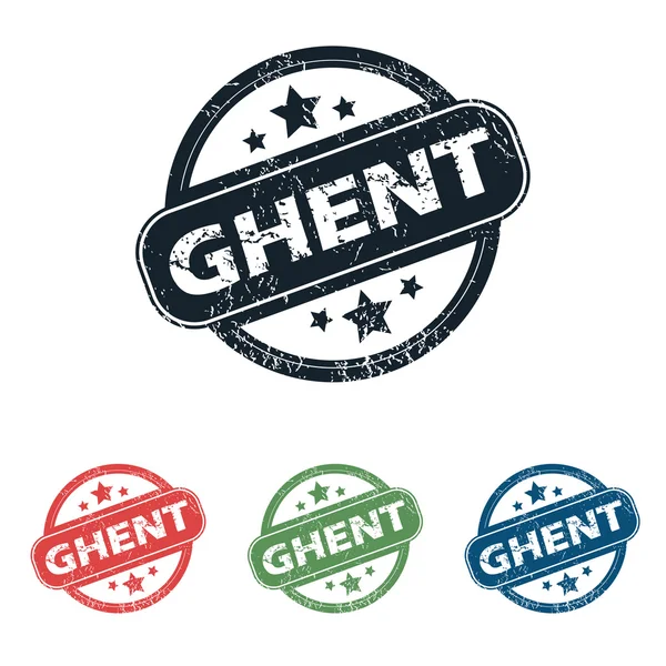 Round Ghent city stamp set — Stock Vector