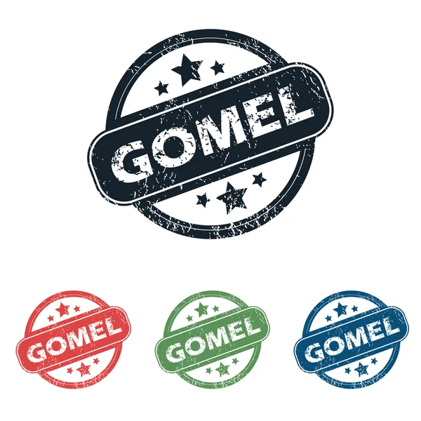 Ronde Gomel stad stempel set — Stockvector