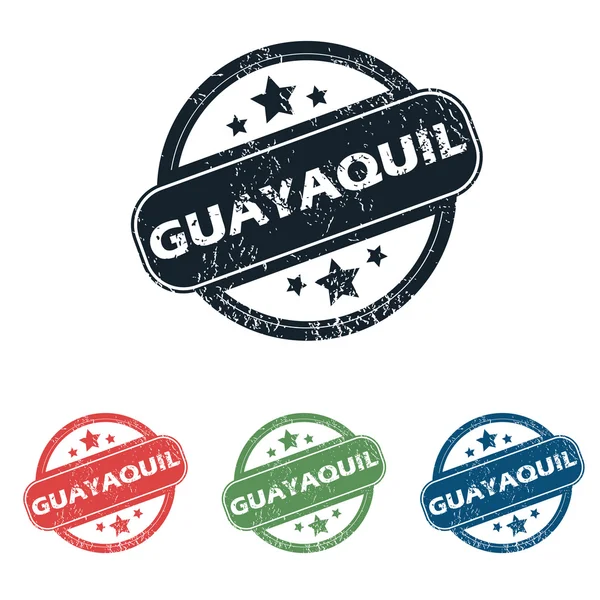 Ronde Guayaquil stad stempel set — Stockvector