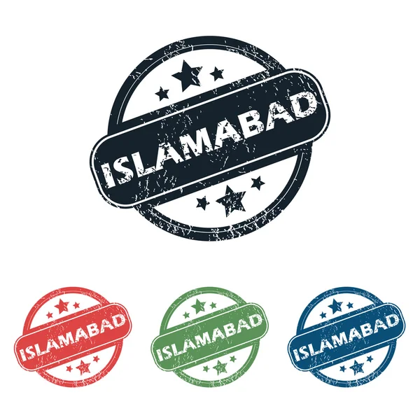 Conjunto de sellos de ciudad redonda Islamabad — Vector de stock