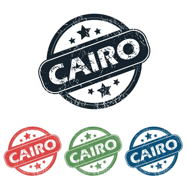 Round Cairo set timbro della città — Vettoriale Stock