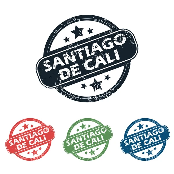 Santiago De Cali stamp set — Stock Vector