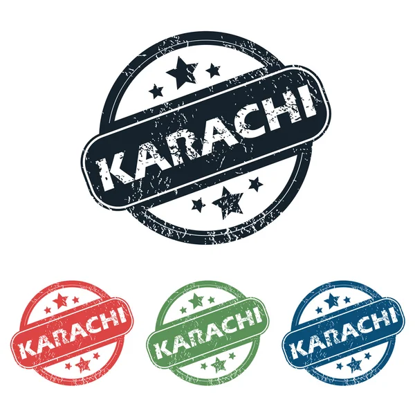 Ronda de la ciudad de Karachi sello conjunto — Vector de stock