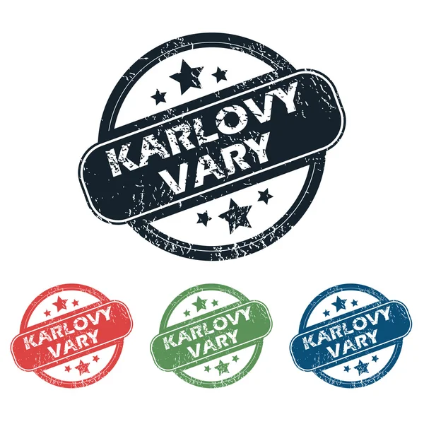 Coffret timbre rond Karlovy Vary — Image vectorielle