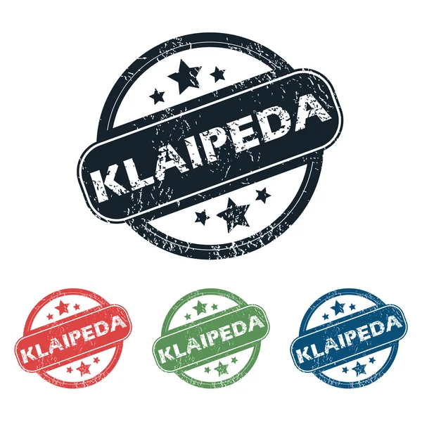 Coffret de timbres de ville rond Klaipeda — Image vectorielle