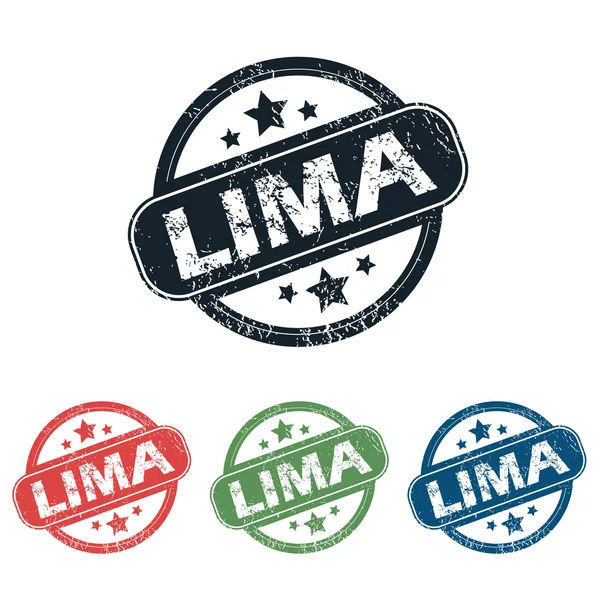 Runda Lima staden stämpel set — Stock vektor