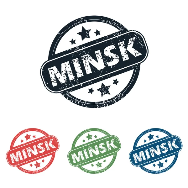 Ronda de la ciudad de Minsk sello conjunto — Vector de stock