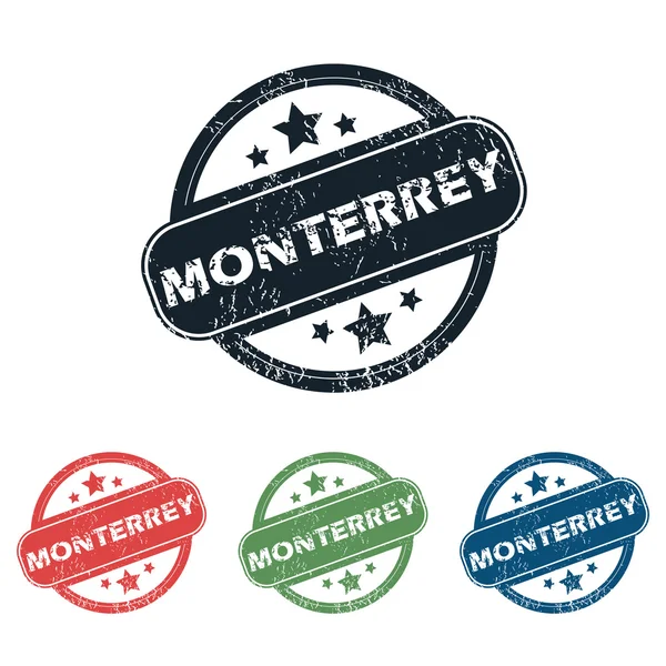 Rundy zestaw Pieczęć miasta Monterrey — Wektor stockowy