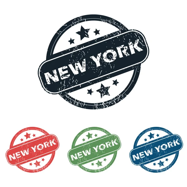 Ronde New York stempel set — Stockvector