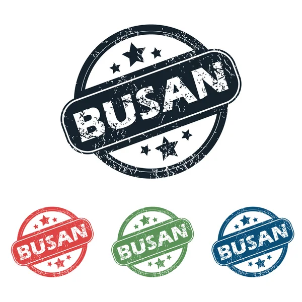 Coffret timbre ville Busan rond — Image vectorielle