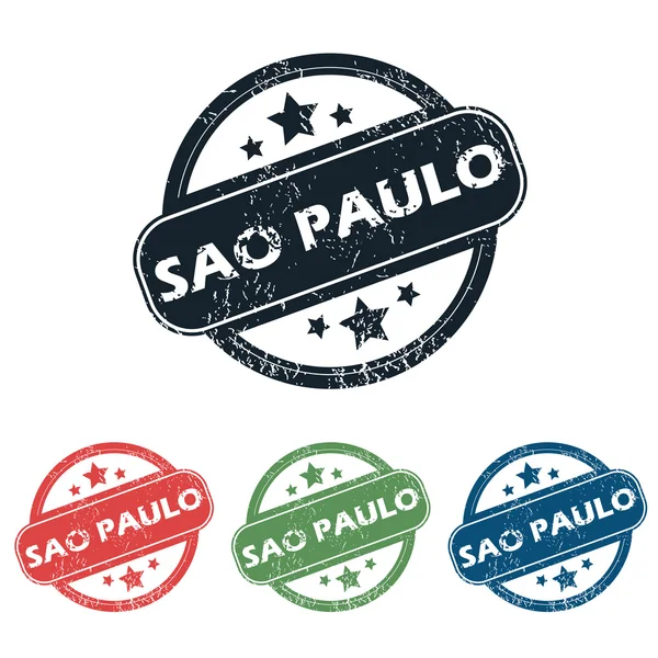 Round Sao Paulo stamp set — Stock Vector