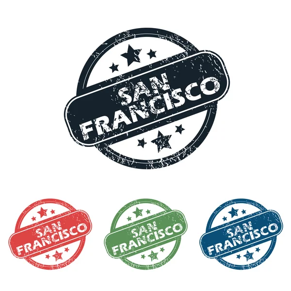 Set di francobolli rotondi San Francisco — Vettoriale Stock