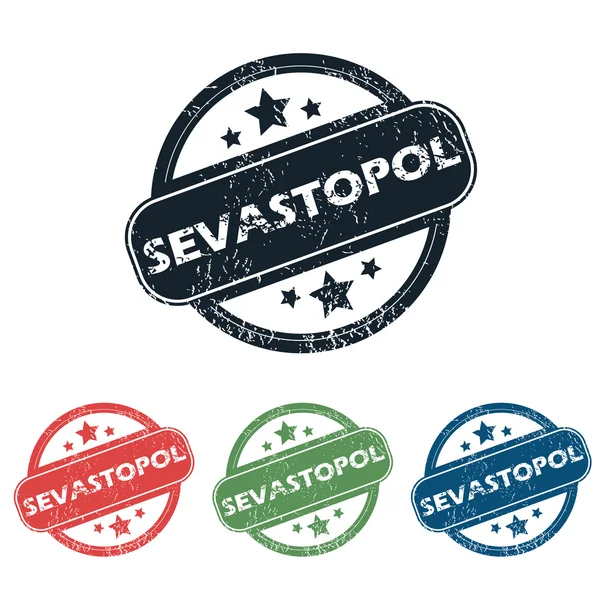 Round Sevastopol city stamp set — Stock Vector