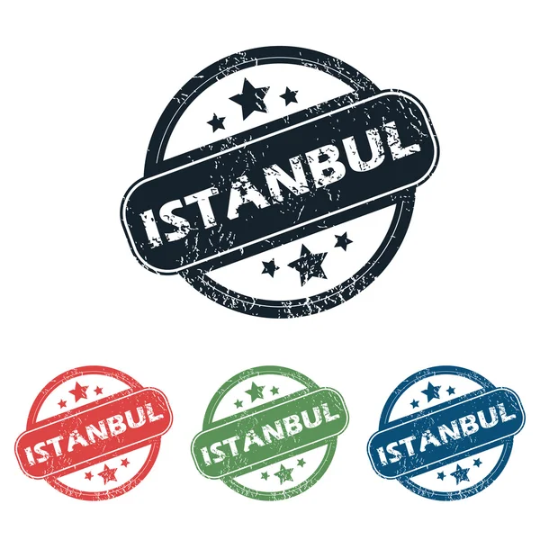 Round Istanbul city stamp set — Stock Vector