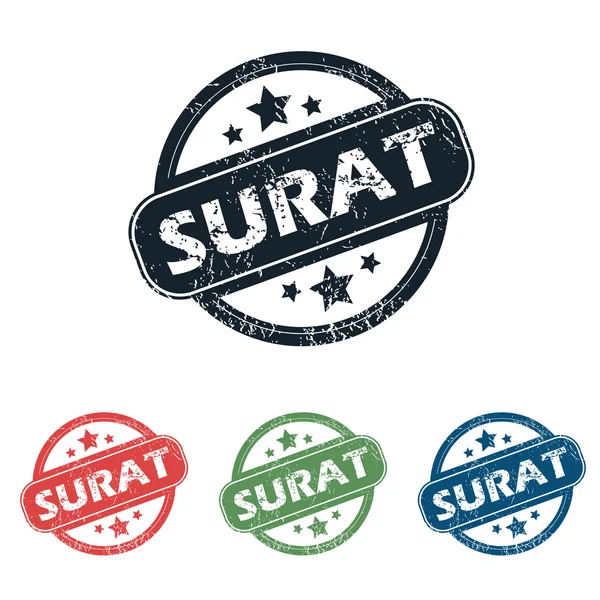 Ronda Surat ciudad sello conjunto — Archivo Imágenes Vectoriales