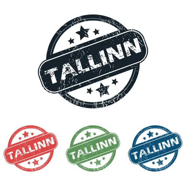 Ronde Tallinn stad stempel set — Stockvector