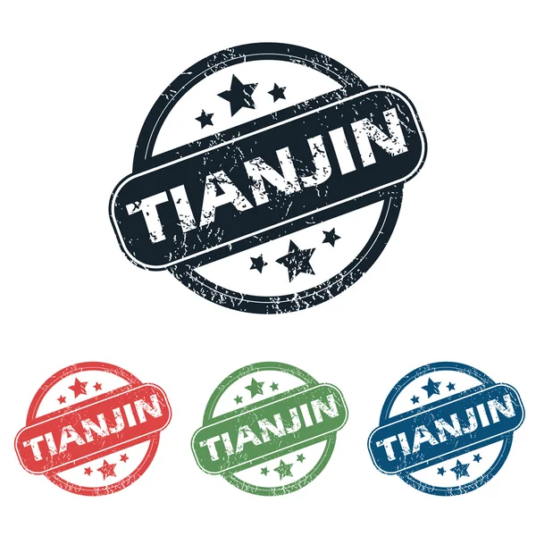 Rundy zestaw Pieczęć miasta Tianjin — Wektor stockowy