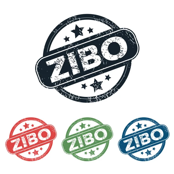 Rund zibo Stadt Briefmarkensatz — Stockvektor