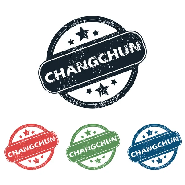 Yuvarlak Changchun şehir pul seti — Stok Vektör